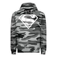 Slate Camo Supergirl White & Pink Shield Premium Hoodie - longCreatives