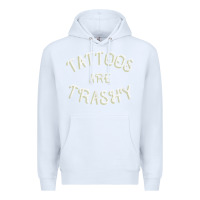 White Tattoos Are Trashy Funny Sarcastic Tattoo Gift Premium Hoodie - longCreatives
