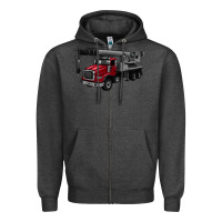 Charcoal Heather crane truck Zipper Hoodie - Artiststas