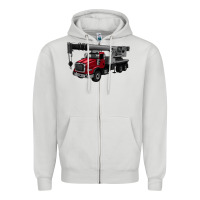 Dove Grey crane truck Zipper Hoodie - Artiststas