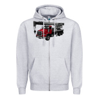 Heather Grey crane truck Zipper Hoodie - Artiststas