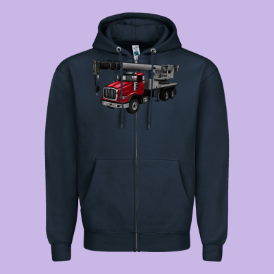 Crane Truck Zipper Hoodie Designed By Artiststas