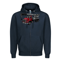 Navy crane truck Zipper Hoodie - Artiststas