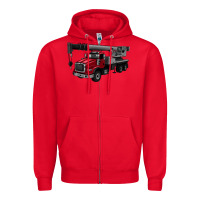 Red crane truck Zipper Hoodie - Artiststas