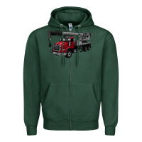 Sports Green crane truck Zipper Hoodie - Artiststas