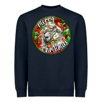 Navy christmas lincoln sheep Heavyweight Sweatshirt - LillyAllenDesigns