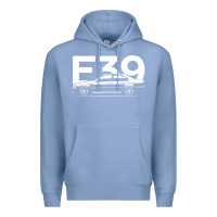Colony Blue E39 5 Series  Car Silhouette Premium Hoodie - longCreatives