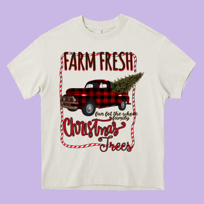 Farm Fresh Christmas Heavy Core Tee Designed By Bettercallsaul