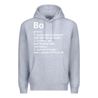 Heather Grey BO Definition Personalized Name Funny Birthday Gift Idea Premium Hoodie - longCreatives
