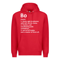 Red BO Definition Personalized Name Funny Birthday Gift Idea Premium Hoodie - longCreatives