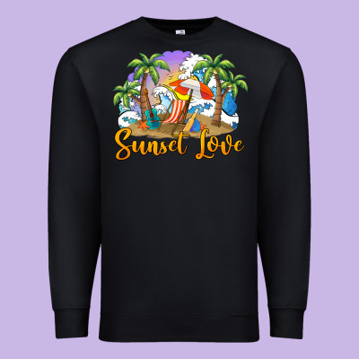 Sunset Love Premium Sweatshirt Designed By Barkaloodesign