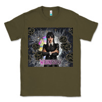 Army Green gothic girl with black rose Classic Tee - TumblerDesignByShophia