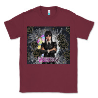 Burgundy gothic girl with black rose Classic Tee - TumblerDesignByShophia