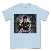 Dusty Blue gothic girl with black rose Classic Tee - TumblerDesignByShophia