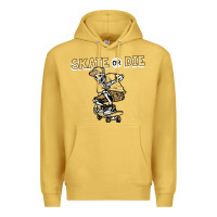Antique Gold skate or die funny skeleton skating skater halloween costume Premium Hoodie - longCreatives