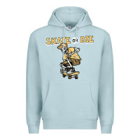 Blue Mist skate or die funny skeleton skating skater halloween costume Premium Hoodie - longCreatives