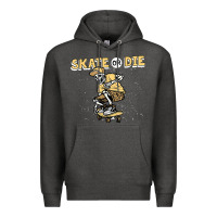 Charcoal Heather skate or die funny skeleton skating skater halloween costume Premium Hoodie - longCreatives