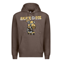 Coffee skate or die funny skeleton skating skater halloween costume Premium Hoodie - longCreatives
