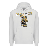 Dove Grey skate or die funny skeleton skating skater halloween costume Premium Hoodie - longCreatives