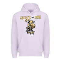 Lilac skate or die funny skeleton skating skater halloween costume Premium Hoodie - longCreatives