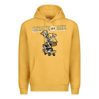 Mustard skate or die funny skeleton skating skater halloween costume Premium Hoodie - longCreatives