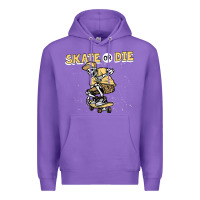 Purple skate or die funny skeleton skating skater halloween costume Premium Hoodie - longCreatives