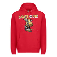 Red skate or die funny skeleton skating skater halloween costume Premium Hoodie - longCreatives