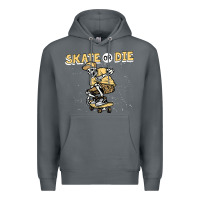 Rock skate or die funny skeleton skating skater halloween costume Premium Hoodie - longCreatives