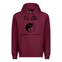 Burgundy Tai Chi T, Meditation In Motion, Martial Arts Gift Premium Hoodie - longCreatives