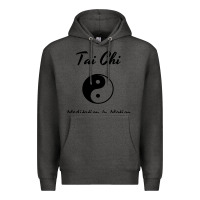 Charcoal Heather Tai Chi T, Meditation In Motion, Martial Arts Gift Premium Hoodie - longCreatives