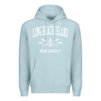 Blue Mist Long Beach Island NJ Vintage Crossed Oars & Boat Anchor Spor Premium Hoodie - longCreatives