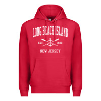 Cardinal Long Beach Island NJ Vintage Crossed Oars & Boat Anchor Spor Premium Hoodie - longCreatives
