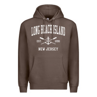 Long Beach Island Nj Vintage Crossed Oars & Boat Anchor Spor Premium Hoodie | Teevron