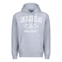 Heather Grey Long Beach Island NJ Vintage Crossed Oars & Boat Anchor Spor Premium Hoodie - longCreatives