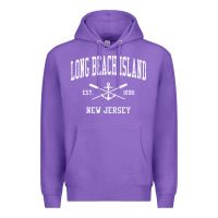 Purple Long Beach Island NJ Vintage Crossed Oars & Boat Anchor Spor Premium Hoodie - longCreatives