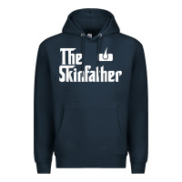 Navy The Skin Father Funny Dermatology Dermatologist Gift Premium Hoodie - longCreatives