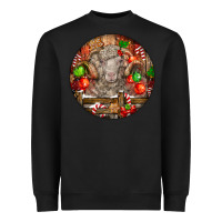 Black Christmas Merino Wool Sheep Heavyweight Sweatshirt - LillyAllenDesigns
