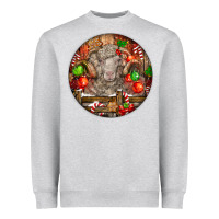 Heather Grey Christmas Merino Wool Sheep Heavyweight Sweatshirt - LillyAllenDesigns