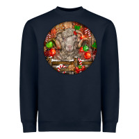 Navy Christmas Merino Wool Sheep Heavyweight Sweatshirt - LillyAllenDesigns