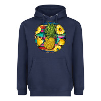 Navy pineapple leopard Heavyweight Hoodie - BarkalooDesign