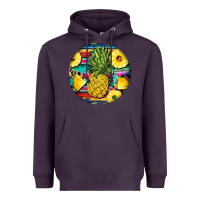 Plum pineapple leopard Heavyweight Hoodie - BarkalooDesign