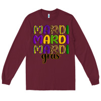 Burgundy mardi mardi mardi gras Long Sleeve Tee - OliviaCreatesArt