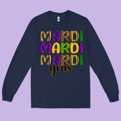 Mardi Mardi Mardi Gras Long Sleeve Tee Designed By Oliviacreatesart