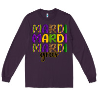 Plum mardi mardi mardi gras Long Sleeve Tee - OliviaCreatesArt