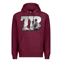 Burgundy TB Tampa Bay City Skyline of Tampa Bay, Florida Premium Hoodie - longCreatives