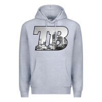 Heather Grey TB Tampa Bay City Skyline of Tampa Bay, Florida Premium Hoodie - longCreatives