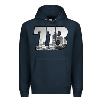Navy TB Tampa Bay City Skyline of Tampa Bay, Florida Premium Hoodie - longCreatives
