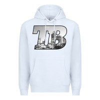 White TB Tampa Bay City Skyline of Tampa Bay, Florida Premium Hoodie - longCreatives