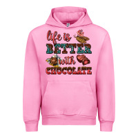 Fuchsia Pink life is better with chocolate Urban Hoodie - AdoDesignShop