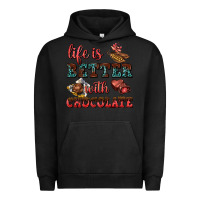 Pigment Black life is better with chocolate Urban Hoodie - AdoDesignShop